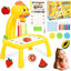 Kids Art Projector Set - Cute Duck Drawing Table with Light, Music