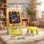 Fox Easel & Stool Set With Chalkboard & Storage – Kids Drawing & Learning Board