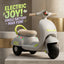 Kids Electric Ride-On Scooter with LED Lights, Grey