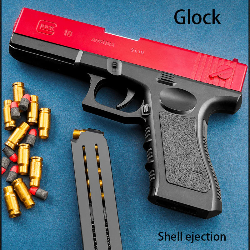 Manual Shell Ejection Soft Bullet Pistol - Kids Toy Gun with Magazine & Silencer Secondary image