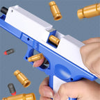 Manual Shell Ejection Soft Bullet Pistol - Kids Toy Gun with Magazine & Silencer
