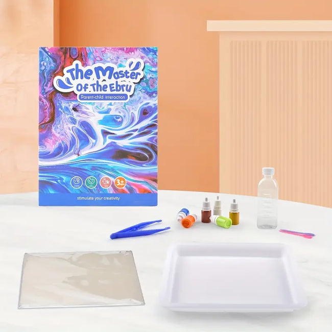 Ebru Water Marble Painting Kit - Non-Toxic Art Set for Kids Hover Image