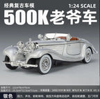 1:24 Diecast Benz 500k Classic Model With Acrylic Box - Gray