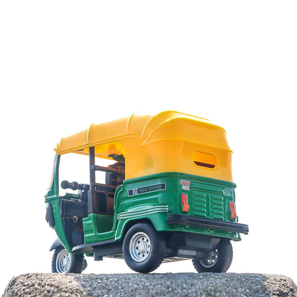 1:14 Scale Metal CNG Auto Rickshaw - Diecast Pull-Back Toy