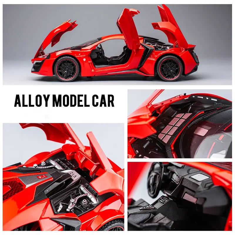 1:24 Scale Lykan Hypersport Die-Cast Model - Alloy Supercar with Opening Doors & Hood