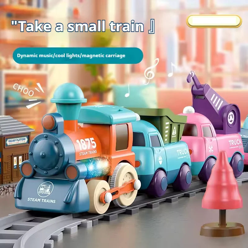 17-Piece Electric Train Track Set - Locomotive & Engineering Vehicles for Kids