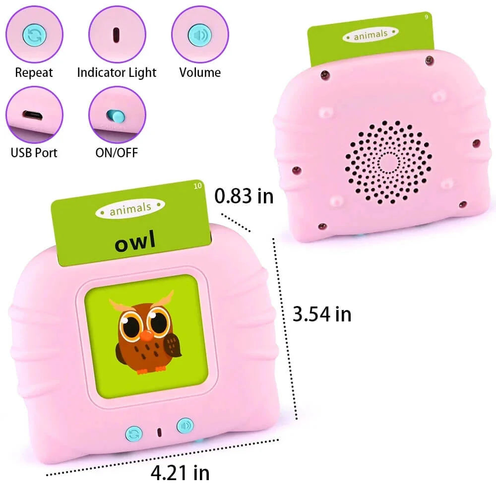 Rechargeable Flash Card Reader - Educational Learning Toy for Toddlers