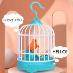 Interactive Voice-Activated Bird Cage Toy - Recording & Sound Effects with Light