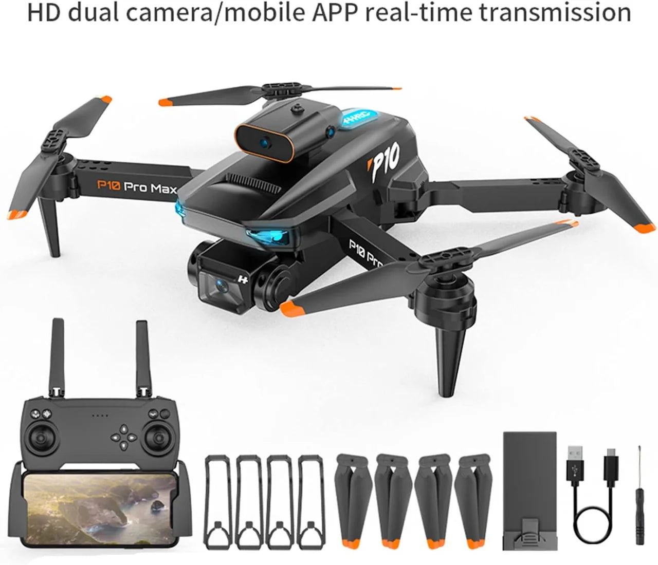 P10 Pro Professional Drone with HD Camera - Remote Control Quadcopter