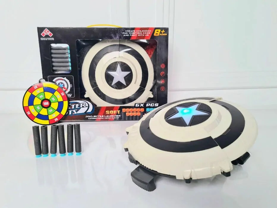 Avengers Captain America Shield & Thor Hammer Set - Soft Bullet Toys with Lights