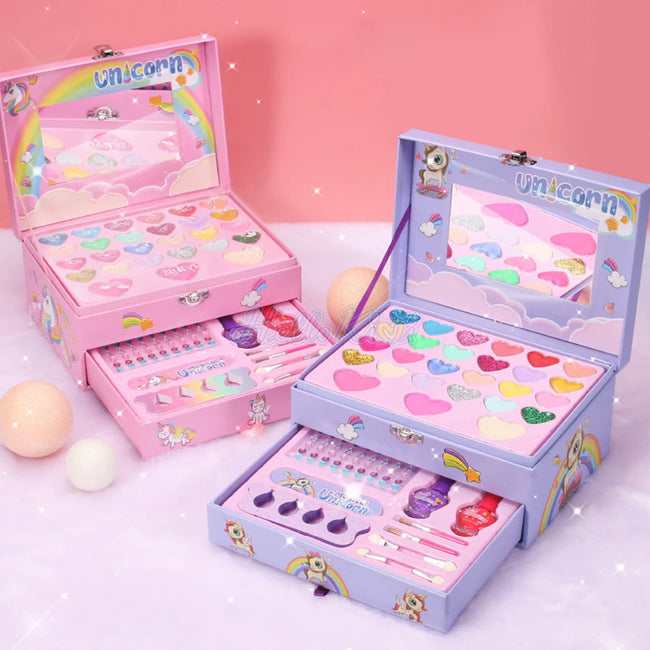 Magical Unicorn Makeup Kit for Kids - Washable Pretend Play Cosmetics Set Hover Image