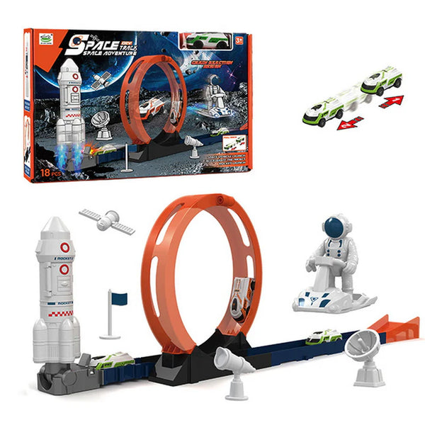 DIY Space Adventure Track Playset with Astronaut & Rocket
