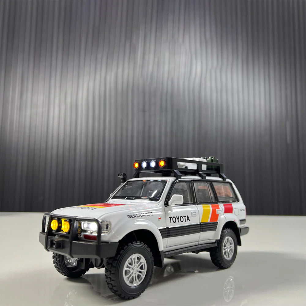 1:24 Scale Toyota Land Cruiser LC80 Diecast Model - Metal Car with Lights & Sound