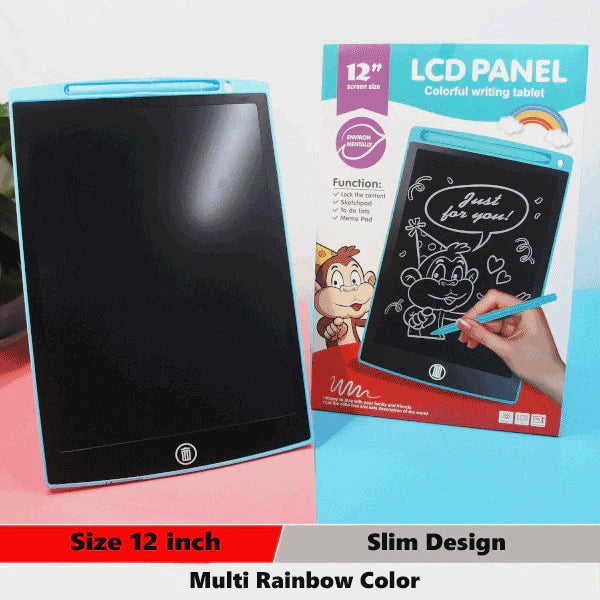 LCD Writing Tablet 12" - Reusable Digital Drawing Board with Erase Button Hover Image