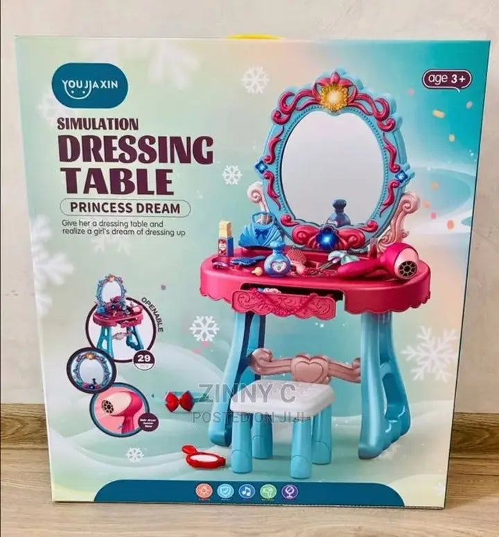 Princess Dressing Table Playset with Light & Sound - Pretend Play Accessories