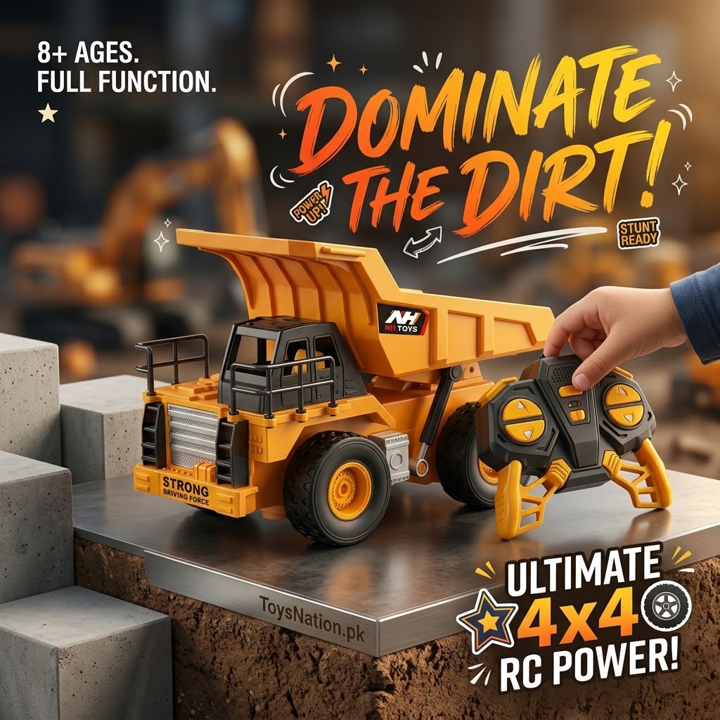 Remote Control Dump Truck – 4x4 Construction Toy for Kids Ages 8+
