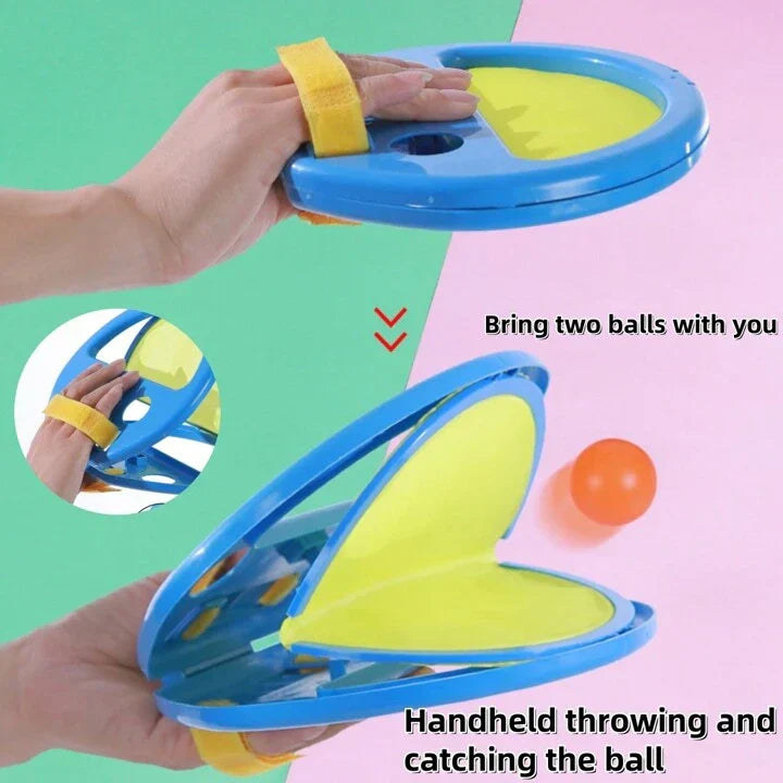 Kids Hand Catch & Throw Ball Game - 2-Player Set with Rackets