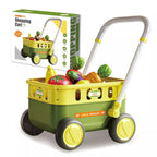 Kids Shopping Cart Trolley - Pretend Play Shopping Cart with Play Food for Kids