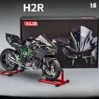 1:6 Scale Kawasaki Ninja H2R Die-Cast Motorcycle - Alloy with Smoke Effect & Lights