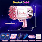 ocket Bazooka Bubble Gun - 69-Hole Automatic Bubble Blaster for Kids