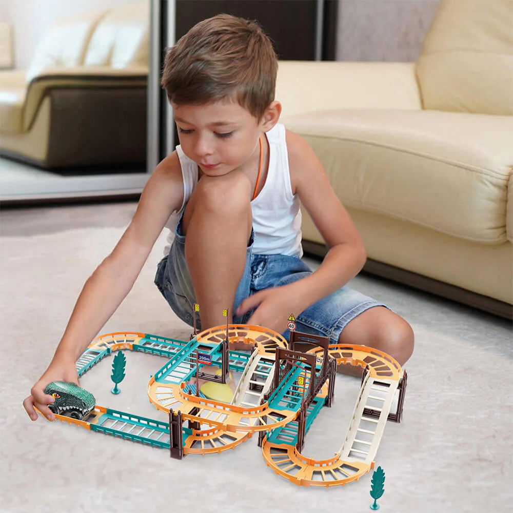 Dinosaur Car Track Set - Multi-Layout Racing Ramp Toy Secondary image