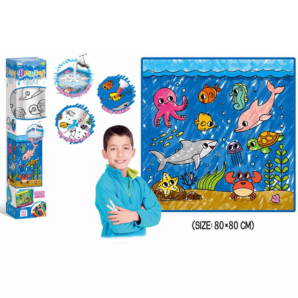Diy Cute Animals Drawing Mat - 12pcs Colors Main image