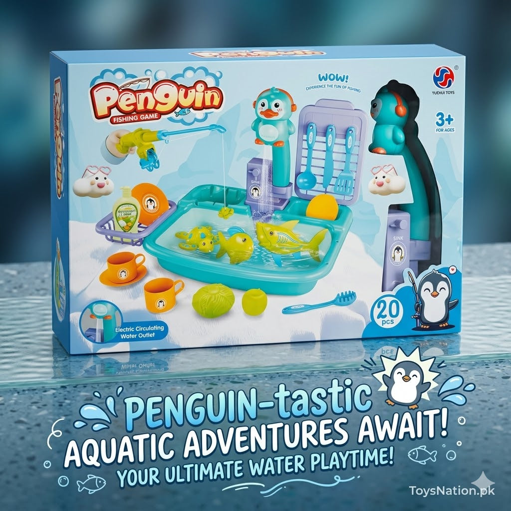 Penguin-Tastic Fishing Game Water Play Set