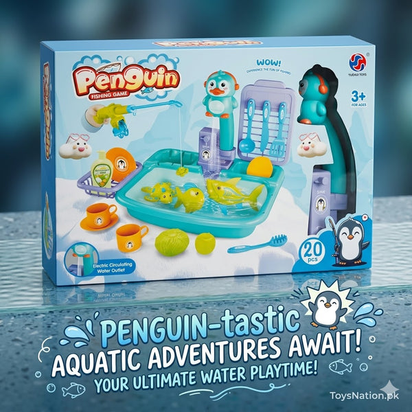 Penguin-Tastic Fishing Game Water Play Set