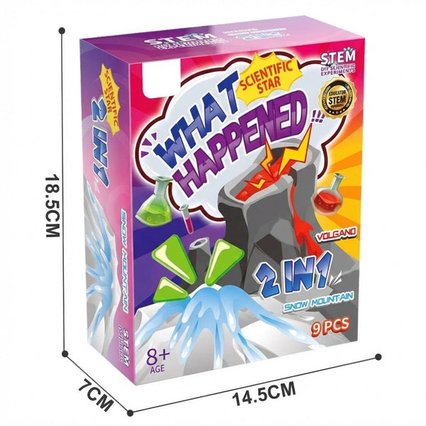 2-in-1 Volcano Experiment Kit - STEM Science Learning Set for Kids
