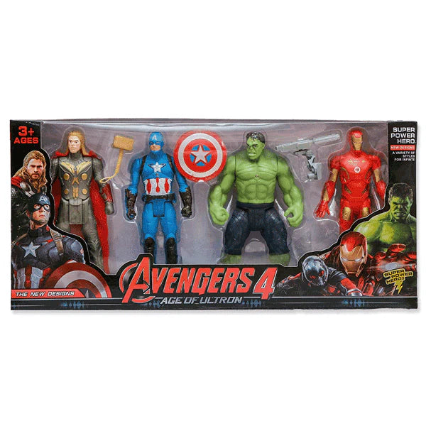 Action Figure Set 4-Pack - Superhero Team Collection for Kids