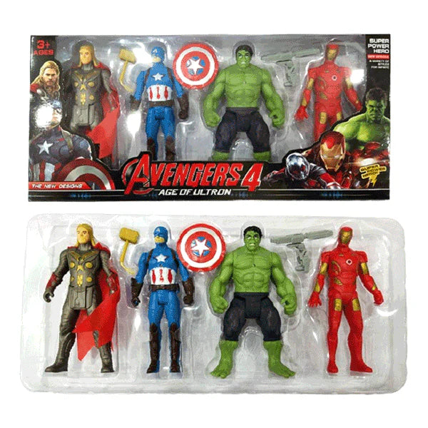Action Figure Set 4-Pack - Superhero Team Collection for Kids Main Image