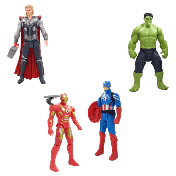 Action Figure Set 4-Pack - Superhero Team Collection for Kids