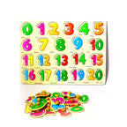 3D Wooden Number Puzzle Board 0-20 - Educational Counting Toy for Kids