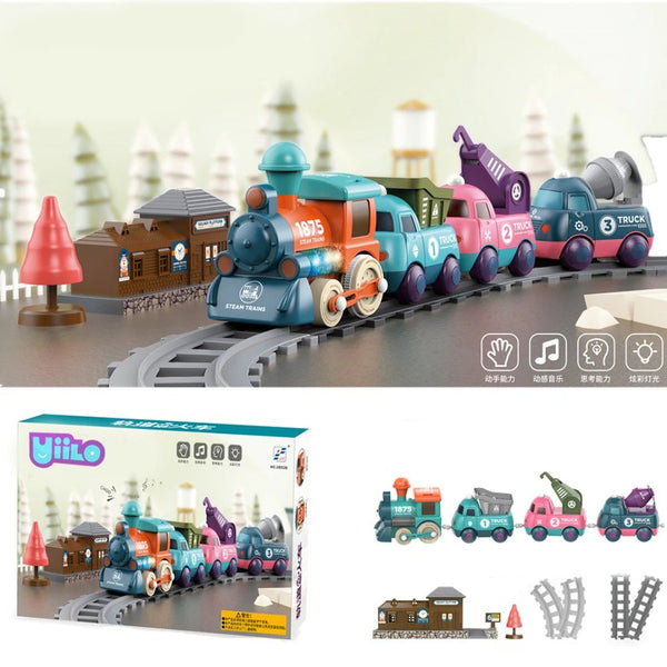 17-Piece Electric Train Track Set - Locomotive & Engineering Vehicles for Kids