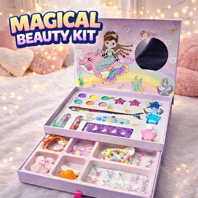 🌈 25+ Elements Mermaid Dream Glow Makeup & Jewellery Creative Box Hover Image