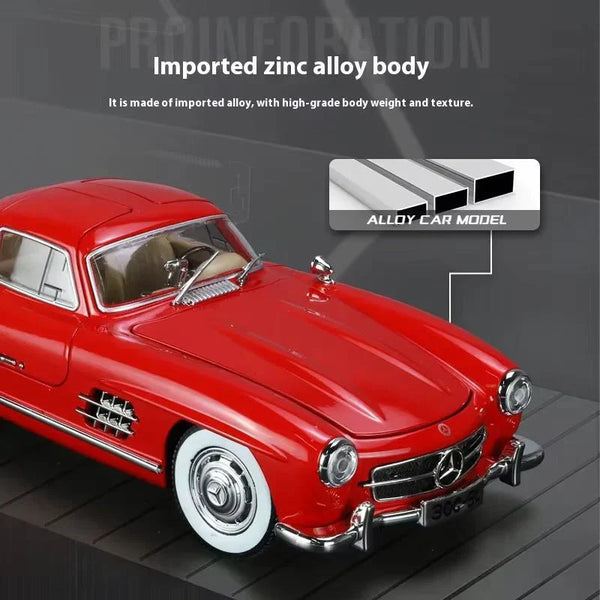 1:24 Scale Mercedes-Benz 300SL Die-Cast Model - Classic Car with Acrylic Display Box