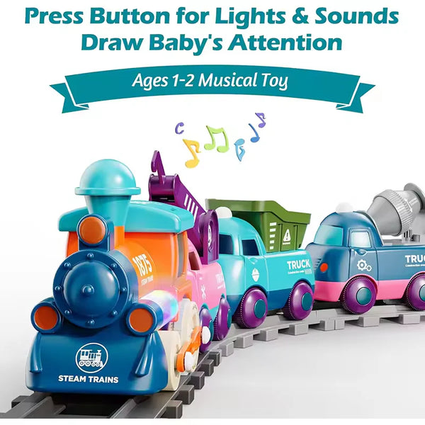 17-Piece Electric Train Track Set - Locomotive & Engineering Vehicles for Kids