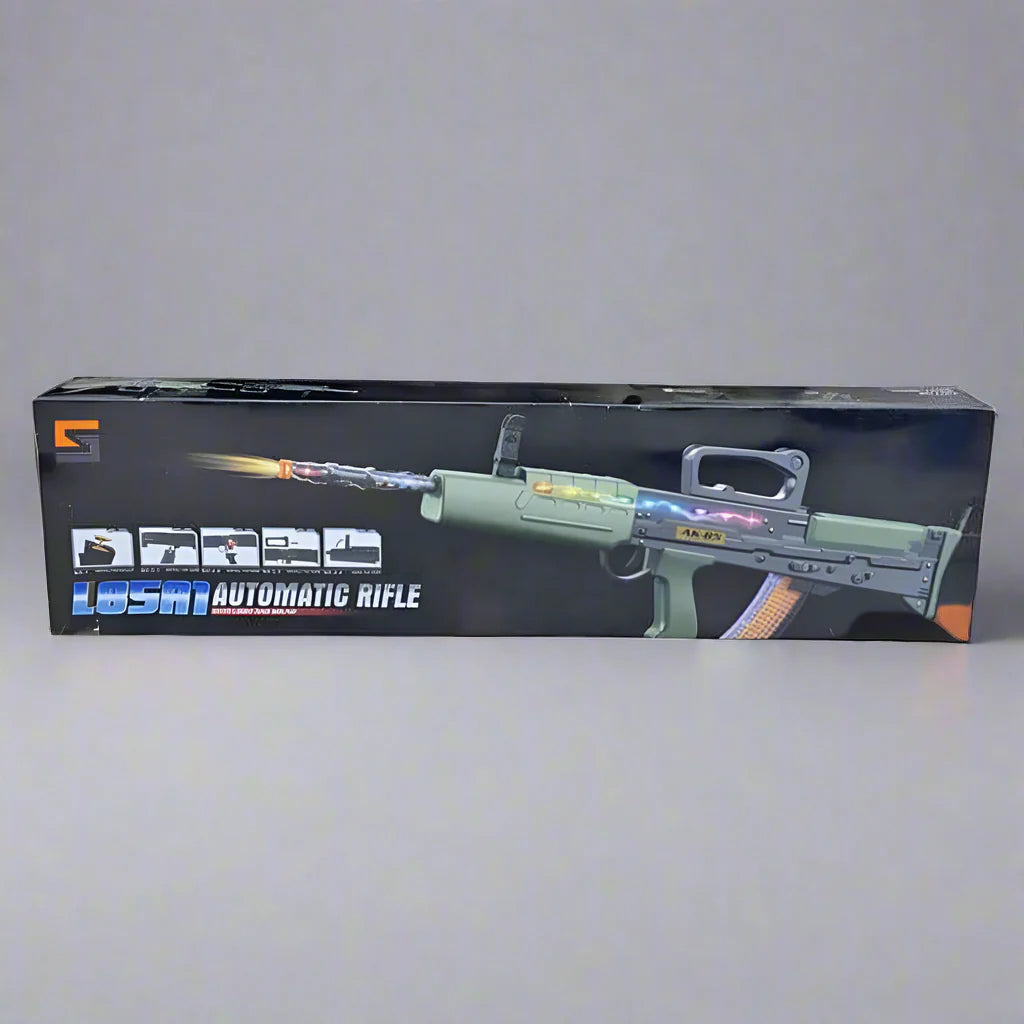 Automatic Musical Rifle Toy Gun - Kids Light & Sound Toy with Vibration Effects