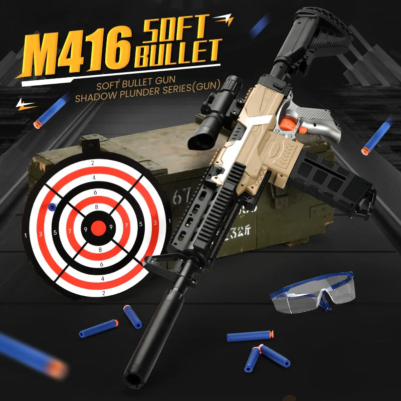 M416 Foam Dart Blaster Toy Gun With Scope And Silencer Main image