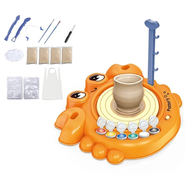 DIY Pottery Wheel Machine Kit for Kids - Creative Clay Art Maker Toy Set