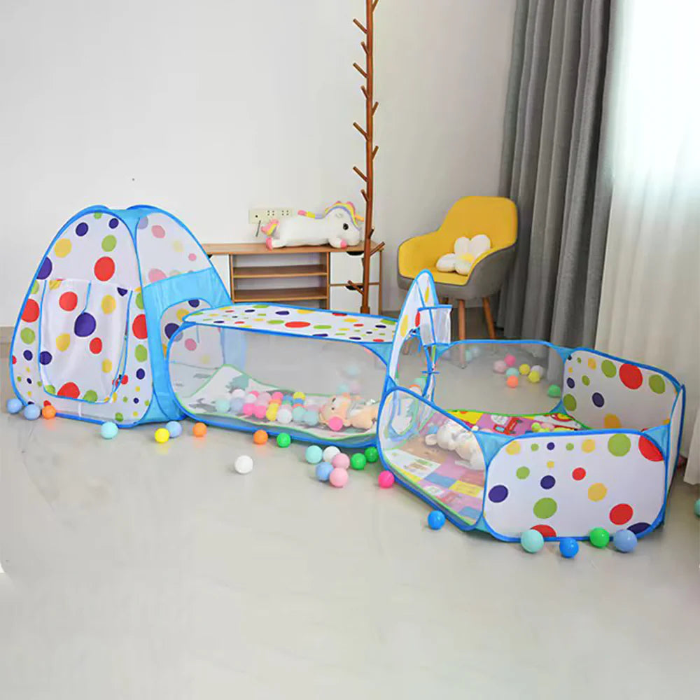 3-in-1 Kids Play Tent Tunnel House - Portable Playhouse