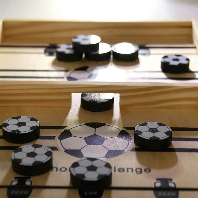 Wooden Pucket Game - Fast Sling Puck Table Hockey Game for 2 Players Main Image