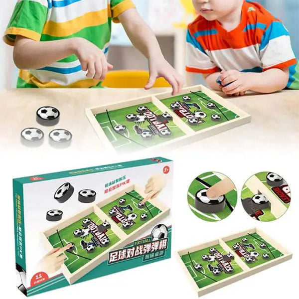 Wooden Pucket Board Game - Fast Sling Puck Table Game for 2 Players