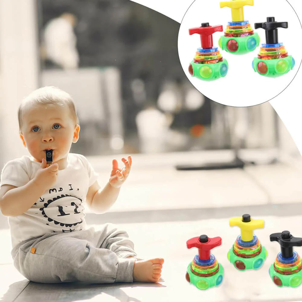 LED Gyroscope Spinning Top Toy - Light-Up Musical Spinner for Kids