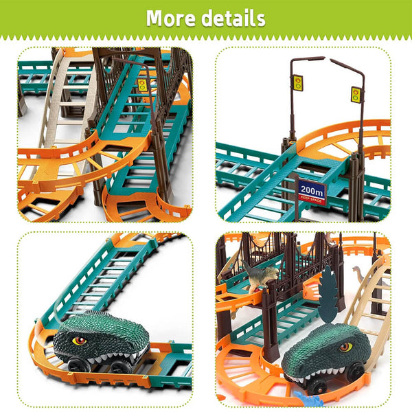 Dinosaur Car Track Set - Multi-Layout Racing Ramp Toy