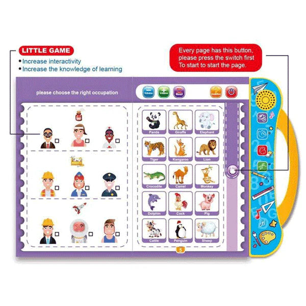 Kids Educational Sound Book - Battery Operated Interactive Learning Toy