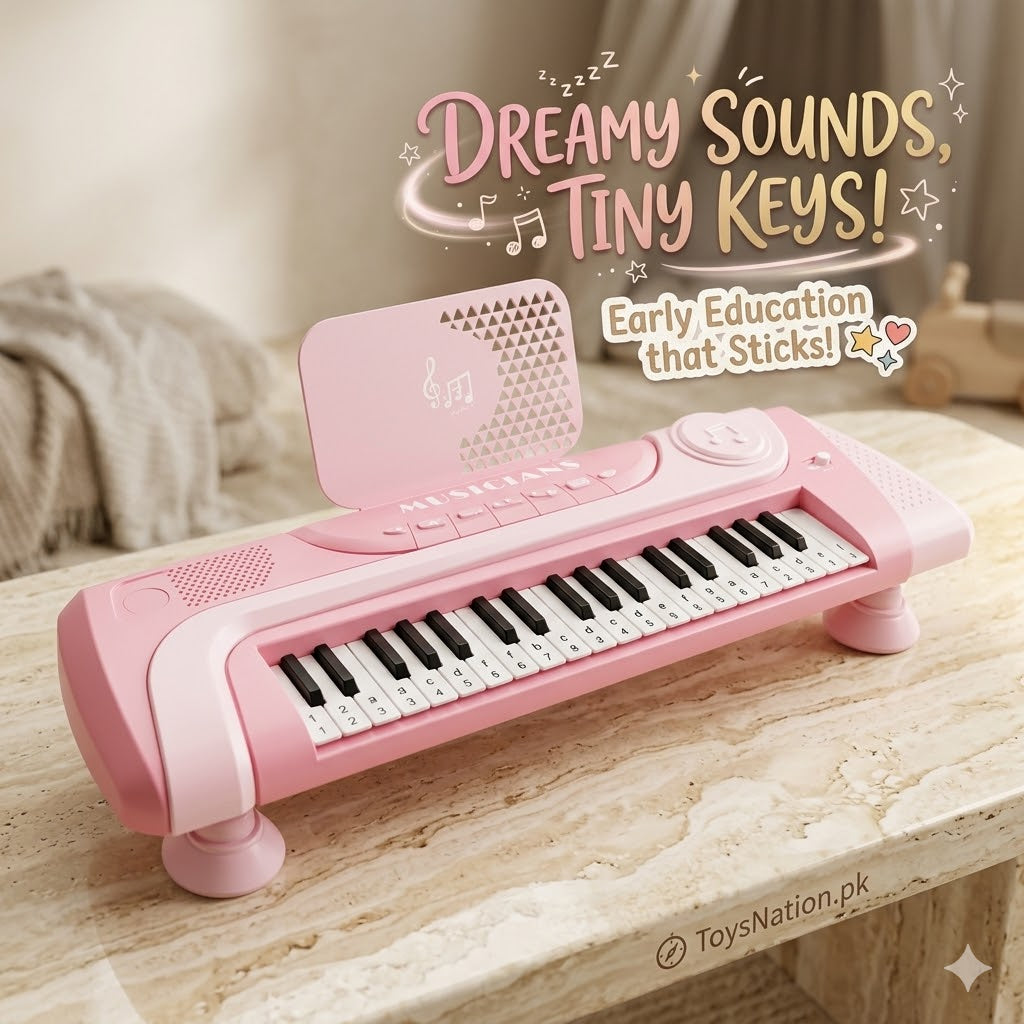 Mini Melody Kids Electronic Piano Keyboard | 37-Key Pink Musical Toy with Built-in Speaker for Girls