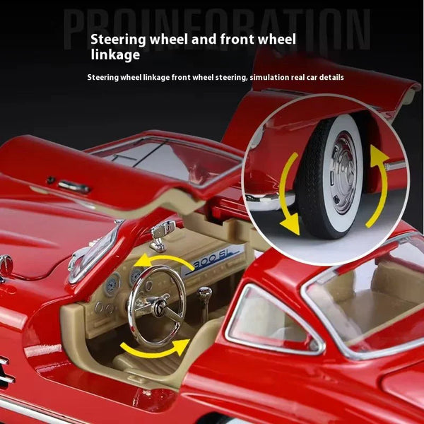 1:24 Scale Mercedes-Benz 300SL Die-Cast Model - Classic Car with Acrylic Display Box