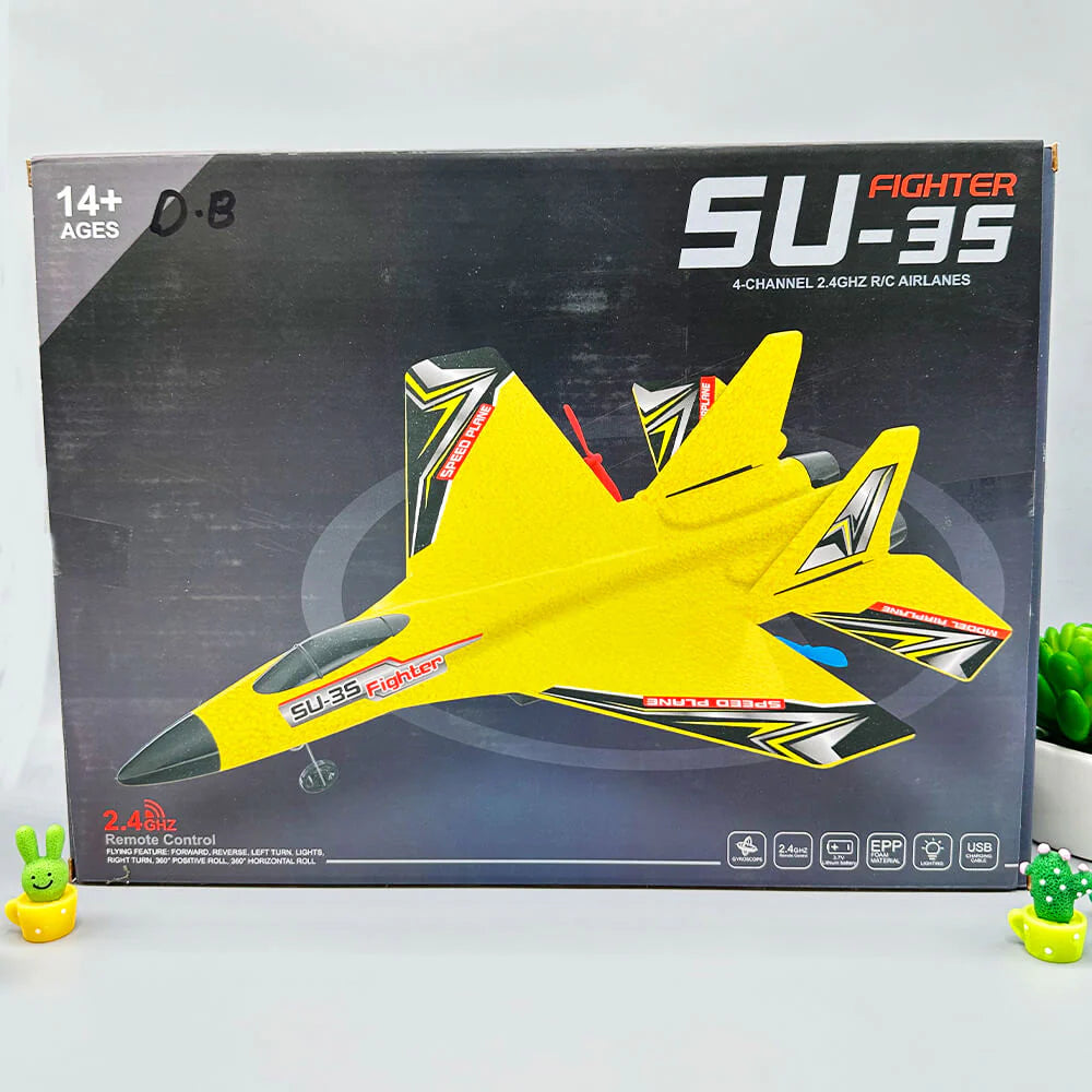 SU-35 RC Foam Plane - 2.4G Remote Control Glider with LED Night Lights