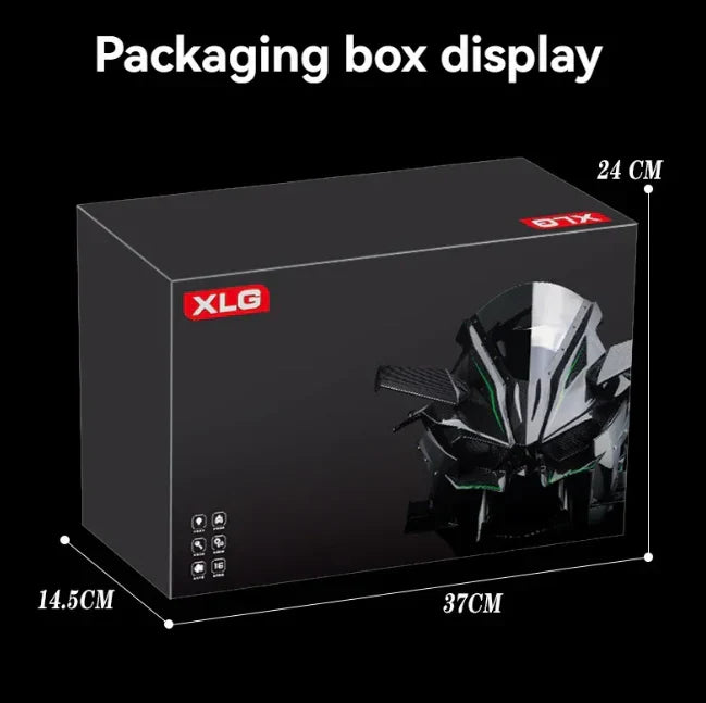 1:6 Scale Kawasaki Ninja H2R Die-Cast Motorcycle - Alloy with Smoke Effect & Lights